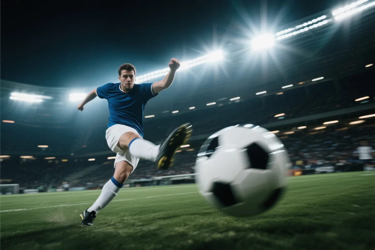 激烈的足球比赛现场